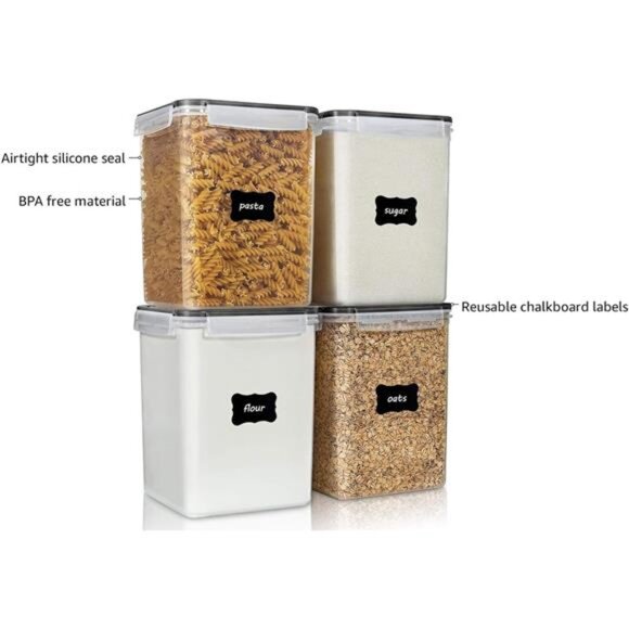 Vtopmart 4 PCS Large Food Storage Containers 5.2L / 175oz, 4 Pieces BPA Free - Picture 4 of 14